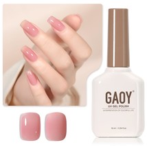GAOY Sheer Maroon Gel Nail Polish, 16ml Jelly Pink Burgundy - £9.07 GBP