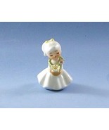 Miniature Porcelain Ceramic Bridesmaid Figurine Bride Yellow Flowers Whi... - $9.95
