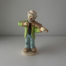 Emmett Kelly Jr Clown Playing Violin Sad Face Flambro Figurine Player Hobo 9770 - $9.15