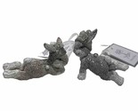 Silver Tree Resin Grey Rabbits with Hats Set of 2 Ornaments - £10.86 GBP