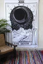 Tarot Tapestry Wall Hanging Magical The Moon Bedspread Small Tapestries Throw - £19.07 GBP