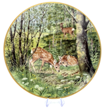 Fawns in the June Meadow The Woodland Year Signature Edition Plate 9&#39;&#39; - £7.98 GBP