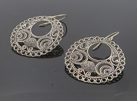 925 Sterling Silver - Vintage Open Swirl Design Round Dangle Earrings - EG3510 - £24.81 GBP