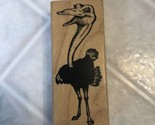 Delafield Stamp Company Smiling Ostrich K814 Wooden Rubber Stamp - £14.60 GBP