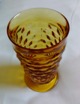 Vintage Amber Indiana Whitehall Colony Footed Tumbler Glass 6&quot; Tall - £6.26 GBP