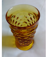 Vintage Amber Indiana Whitehall Colony Footed Tumbler Glass 6&quot; Tall - £6.05 GBP