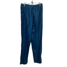 valerie stevens pure linen blue drawstring pants size M - £19.48 GBP
