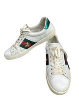 GUCCI White Ace Embroidered Lighting Bolt Mens Leather Sneakers Shoes Si... - €126,57 EUR