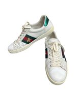 GUCCI White Ace Embroidered Lighting Bolt Mens Leather Sneakers Shoes Si... - €126,57 EUR