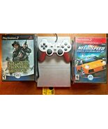 PS2 Slim: Silver: With 10 Games: Playstation 2: Tested and Working:Color... - $138.59