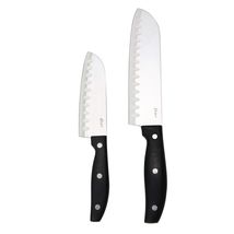Oster Granger 2 Piece Stainless Steel Santoku Knife Set with Black Handles - $40.15