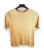 Vintage Worthington Short Sleeve Ribbed Sweater Pale Yellow Women&#39;s Large - $17.73 CAD