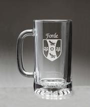Forde Irish Coat of Arms Glass Beer Mug (Sand Etched) - $27.72