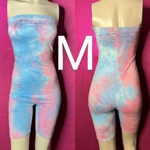 Cotton Candy Tie Dye Tube Bodycon Romper~Size M - £12.47 GBP