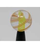 Richard Marquis Studio Art Glass Marble ~ Orange Yellow White Swirls - $474.60 CAD