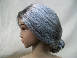 Child Gray Old Lady Wig Granny Bun Ruth RBG Librarian Goose 100 Days Daisy Moses - £9.36 GBP