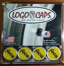 Logo Caps Yellow FOCUS Logo Tire Air Valve Cover Caps - Brushed Aluminum... - $8.68