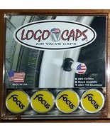 Logo Caps Yellow FOCUS Logo Tire Air Valve Cover Caps - Brushed Aluminum... - $11.84 CAD