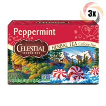 3x Boxes Celestial Seasonings Peppermint Herbal Tea | 20 Bags Each | 1.1oz - £17.11 GBP