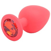 Large Red Jewelled Silicone Butt Plug with Free Shipping - £58.29 GBP