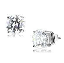 1.75Ct Round Simulated Diamond Solitaire Ear Stud Rhodium Plated Fashion Earring - £38.83 GBP