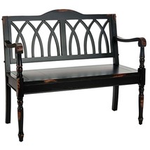 Safavieh American Homes Collection Benjamin Distressed Black Bench - £195.33 GBP