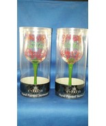 CHRISTMAS TWO Hand painted glass STEMWAREe and ONE Hand painted glass CA... - £13.28 GBP