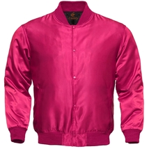 NEW Letterman Baseball College uniauswahl Bomber Sports Wear Jacket Pink Satin - £53.49 GBP