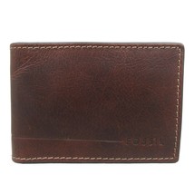 Fossil Allen RFID Magnetic Front Pocket Bifold Mens Wallet Brown NEW SML1546231 - £26.45 GBP