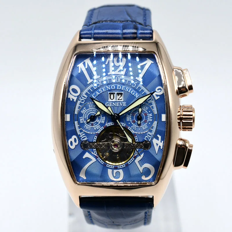 Automatic Watch Men Top Luxury Brand Men&#39;s Mechanical Watch Tonneau Stai... - $103.76