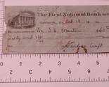 Vintage First National Bank Check October 18 1949?  - £3.87 GBP