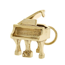 14K Yellow Gold 3D Tiny Grand Piano Vintage Charm - £192.73 GBP