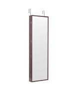 Mirror Jewelry Cabinet 47.05in Lockable Wall or Door Mounted Armoire Brown - $2,952.05 MXN