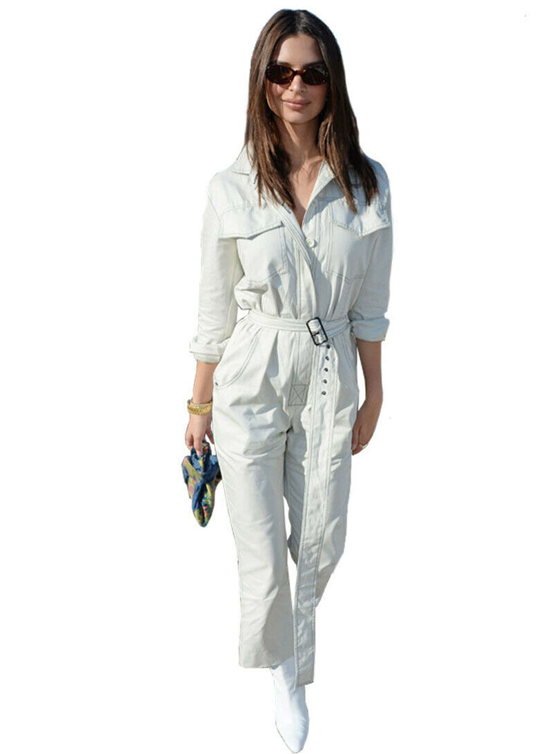 Women's Celebrity Emily Workwear Belted Jumpsuit Romper in Off White AUS STOCK Item image 3