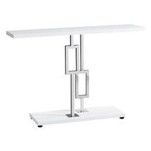 47.25 Inch Geometric Metal Base Console Accent Table, White - £188.08 GBP