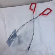 Vintage BBQ Tongs spatula 15&#39;&#39; RED Rubber Grip Handles Hot Dog Burgers T... - $14.00