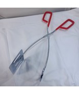 Vintage BBQ Tongs spatula 15&#39;&#39; RED Rubber Grip Handles Hot Dog Burgers T... - $14.00