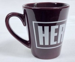 Hershey&#39;s Chocolate Co Coffee Mug Brown Cup Silver Print Logo Tapered EUC - £6.15 GBP