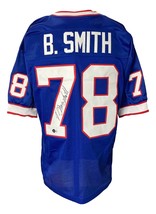 Bruce Smith Signed Custom Blue Pro-Style Football Jersey BAS ITP - £183.17 GBP