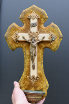 ⭐ antique French crucifix ,holy water font,made 19th Century⭐ - £42.90 GBP