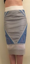 NWOT Jonathan Simkhai Blue White Gray Sheer Panel Crochet Skirt S - £78.63 GBP