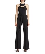Halston 1048197 Strappy Wide Leg Jumpsuit SZ 0 Black ( No Belt) - $109.49