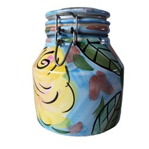 Ciao Italya By Bellini Coffee Canister Latching Lid Roses Hand Painted Italy - £35.61 GBP