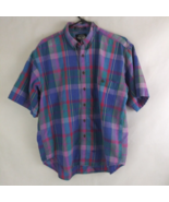 Dockers Men&#39;s Colorful Plaid Short Sleeve Causal Shirt Size Large - $14.54