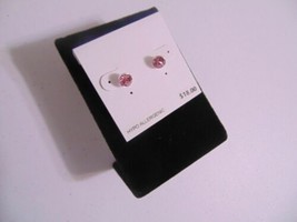 Department Store  1/4&quot; Silver Tone Simulated Pink Diamond Stud Earrings N418 - £5.25 GBP