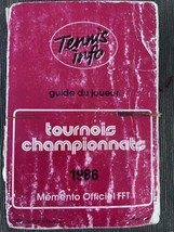 1986 French Federation Tennis Guide To Champion Tournaments - £19.35 GBP