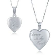 Sterling Silver Mother Daughter Set Heart Pendant Locket Forever in My Heart - £121.47 GBP