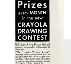 Crayola Binney &amp; Smith Winter Sport Contest 1933 Advertisement Crayons DWKK12 - £15.79 GBP