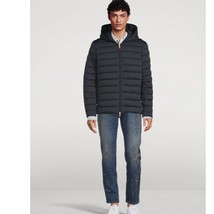 New Save The Duck Lexis Jacket Packable Puffer $348 Medium Navy Hooded - £106.35 GBP