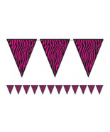 Beistle Company Zebra Print Pennant Banner - Pack of 12 - $1,581.02 MXN